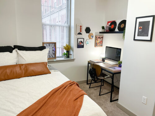 Furnished apartment bedroom