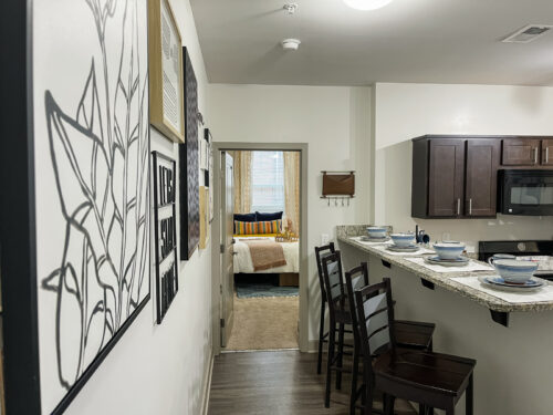 Kitchen with bar seating